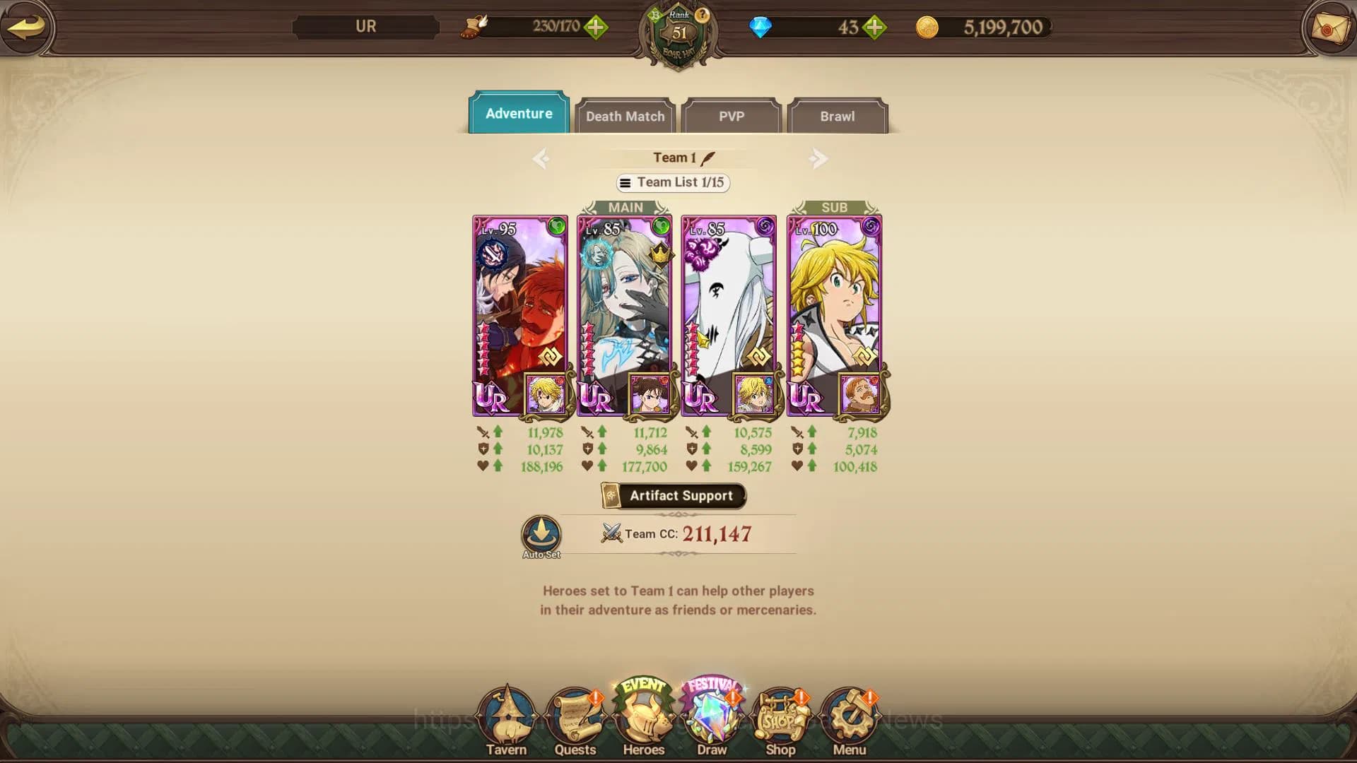 The Seven Deadly Sins: Grand Cross Accounts Asia |1,6M CC| 6 UR | Salos, Meresca, ODK3/6, Mael image 6