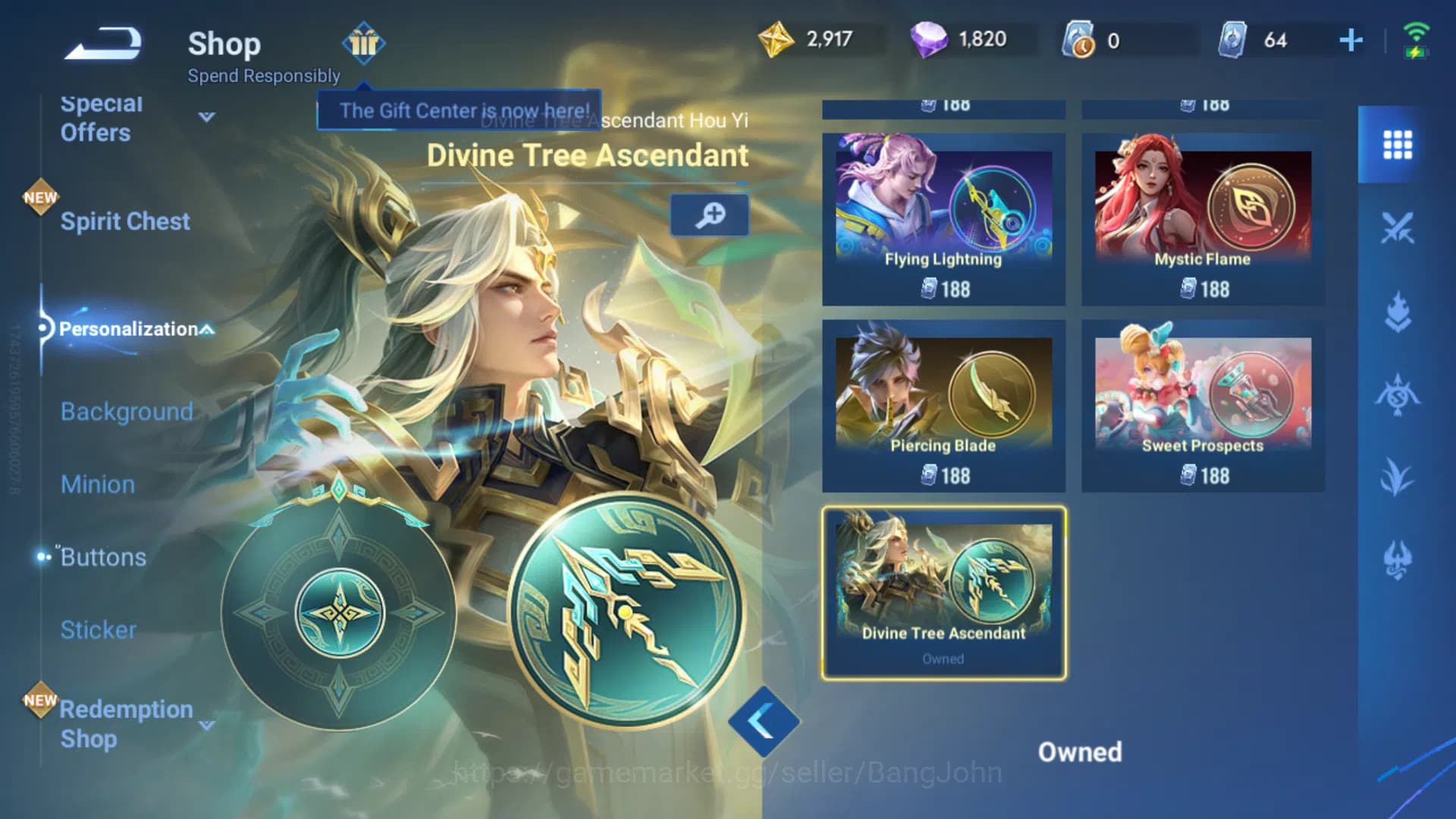 Honor of Kings Accounts Global|Hero 62|Skin 39|Kic Luna,Sanxigdui HouYi+Bu image 7