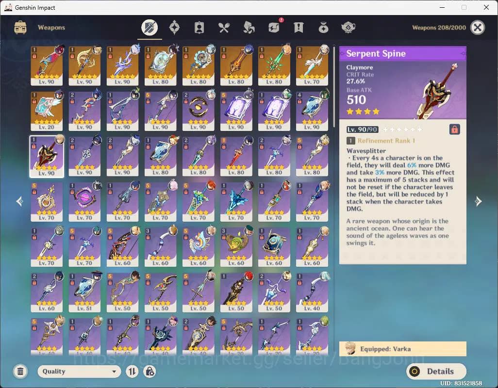 Genshin Impact Accounts ASIA|AR 59|23 limit+4Sign(5*Wpn)|PremTeam(Nefer,La image 20