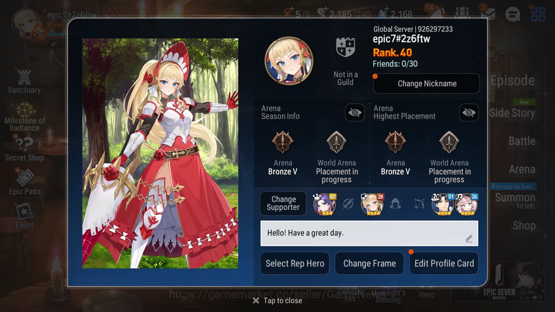 Epic Seven Accounts GLOBAL Unverif|Best ML|6 ML(Shepherd Dark Diane,WO image 13