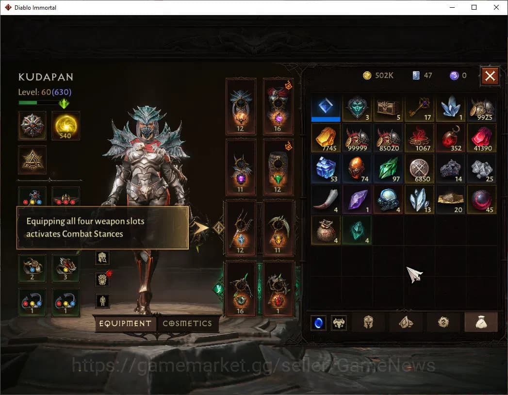 Diablo Immortal Accounts EU - Sescheron|Lv60(630)|Demon Hunter|35k CR|Reso image 7
