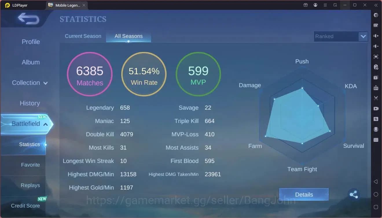 Mobile Legends: Bang Bang Accounts GLOBAL Hero 126 Skin 191|Valentine Claude|Venom Gu image 3