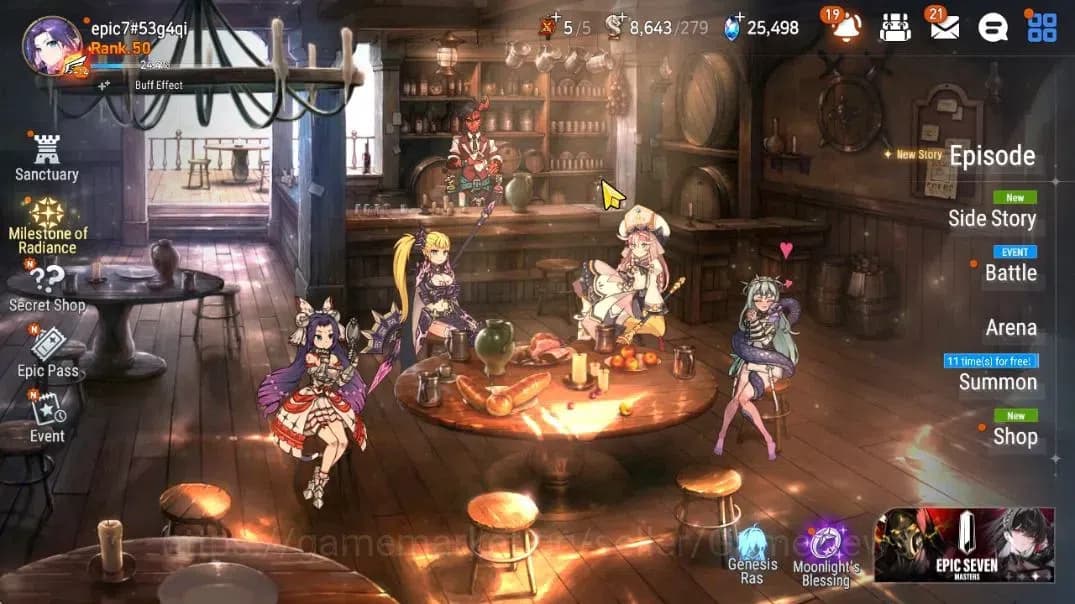 Epic Seven Accounts GLOBAL UNVERIF|7 ML(B Arunka,Ro Light,SE Celine,C image 2