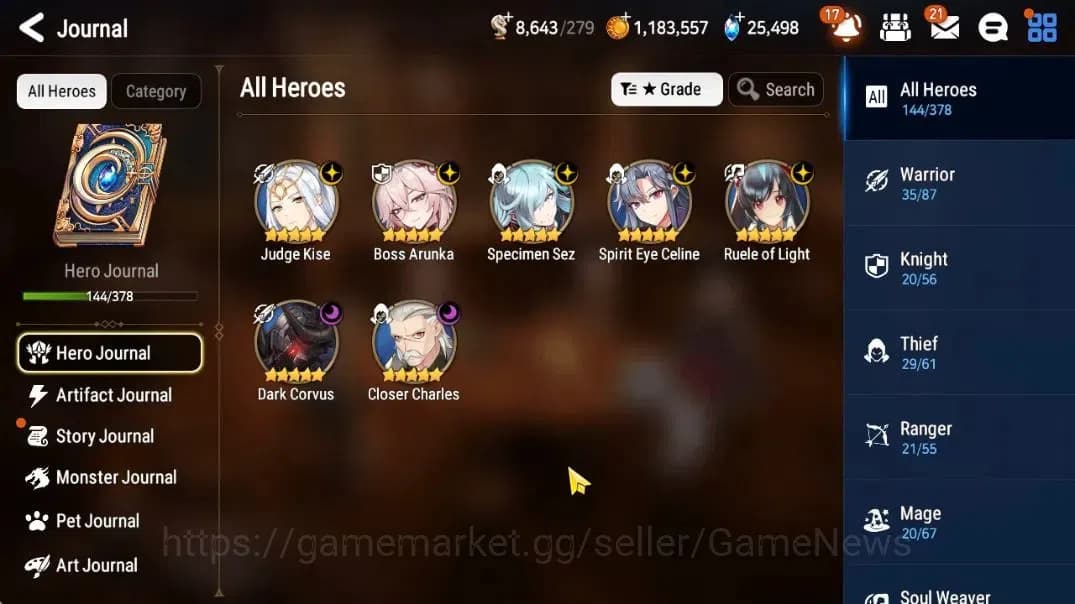Epic Seven Accounts GLOBAL UNVERIF|7 ML(B Arunka,Ro Light,SE Celine,C image 7