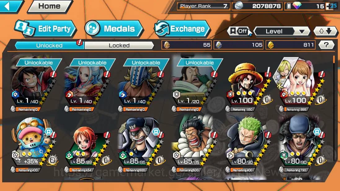 One Piece Bounty Rush Accounts Global|6 EX |5 elder St.Saturn,G5 Monkey D.Luffy,G image 5