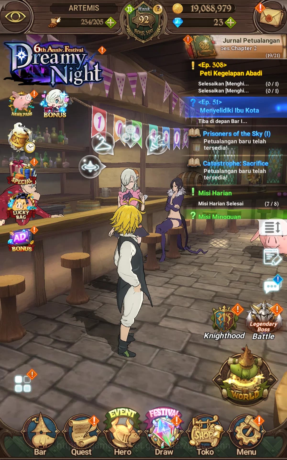 The Seven Deadly Sins: Grand Cross Accounts ASIA | 3.4M CC|1LR Ludociel|UR Salos,Merlin&Esca,O image 1