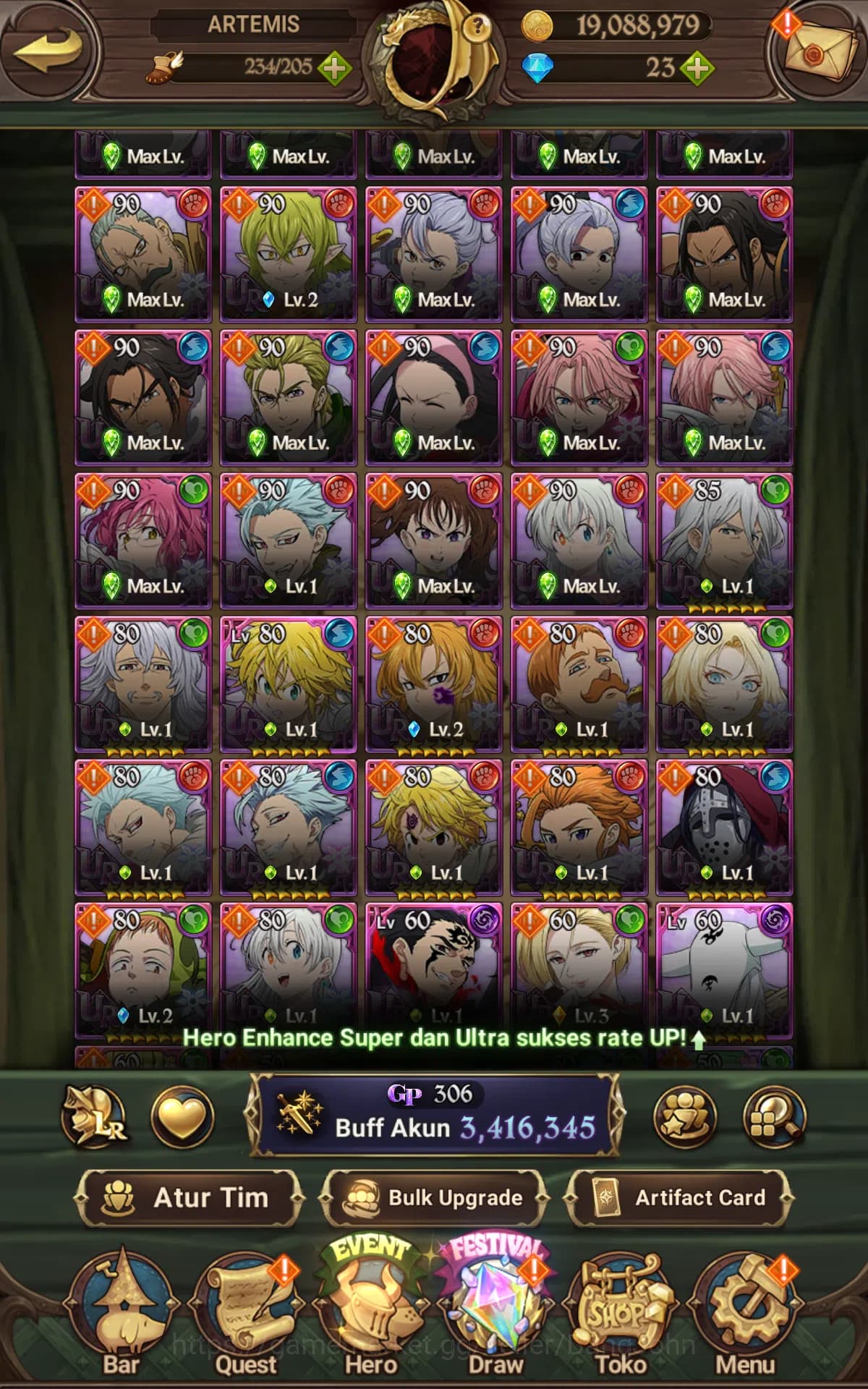 The Seven Deadly Sins: Grand Cross Accounts ASIA | 3.4M CC|1LR Ludociel|UR Salos,Merlin&Esca,O image 12