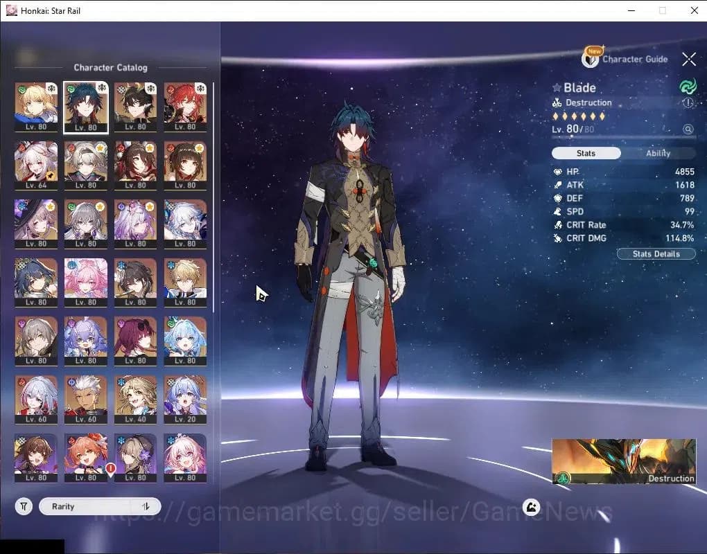 Honkai Star Rail Accounts Asia|TL 70|Sparxie Prem Team|18 Limited|[Castorice image 4