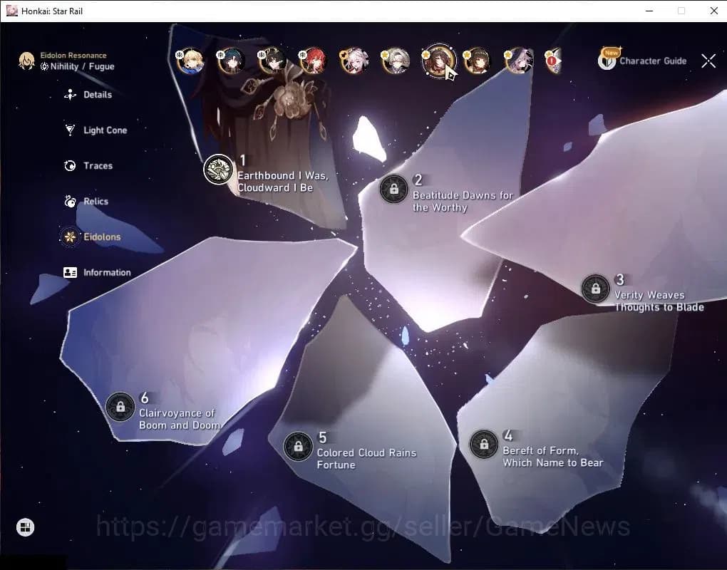 Honkai Star Rail Accounts Asia|TL 70|Sparxie Prem Team|18 Limited|[Castorice image 6