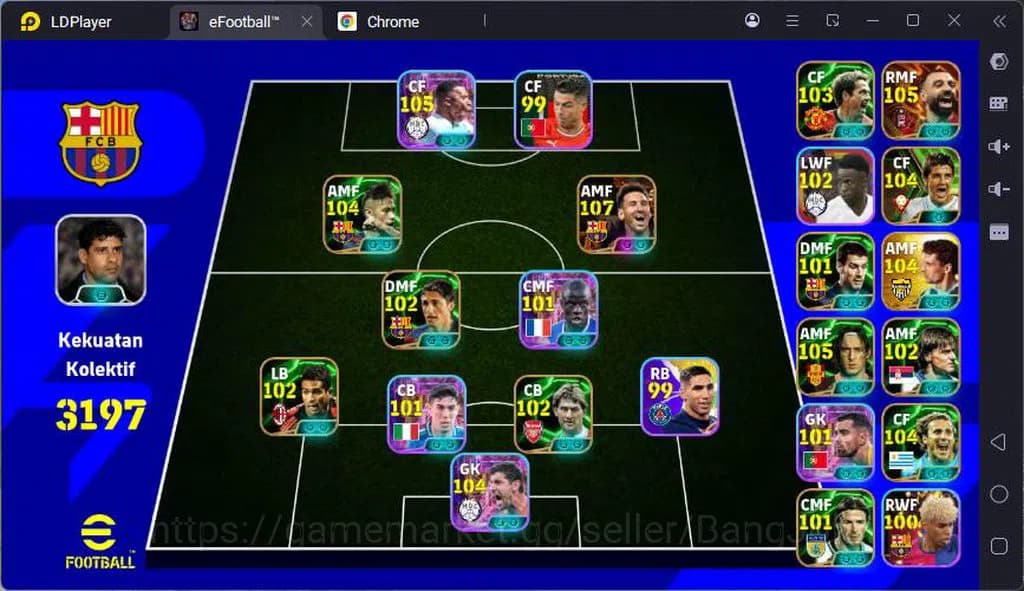eFootball Accounts ANDROID|PW 3197|Messi MSN + Salah Bigtime,Mbappe+C image 1