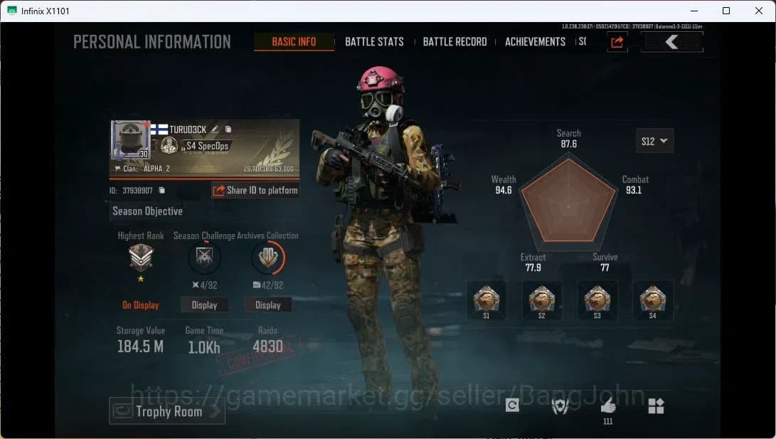 Arena Breakout Accounts MOBILE Lvl 30 |SV 184,5M|CV71,4M|MORE SKIN,KOI LR- image 1