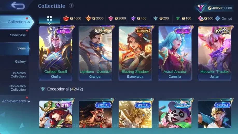 Mobile Legends: Bang Bang Accounts Global|Hero 132|Skin 215|Renowned|KOF Karina|CC Na image 14