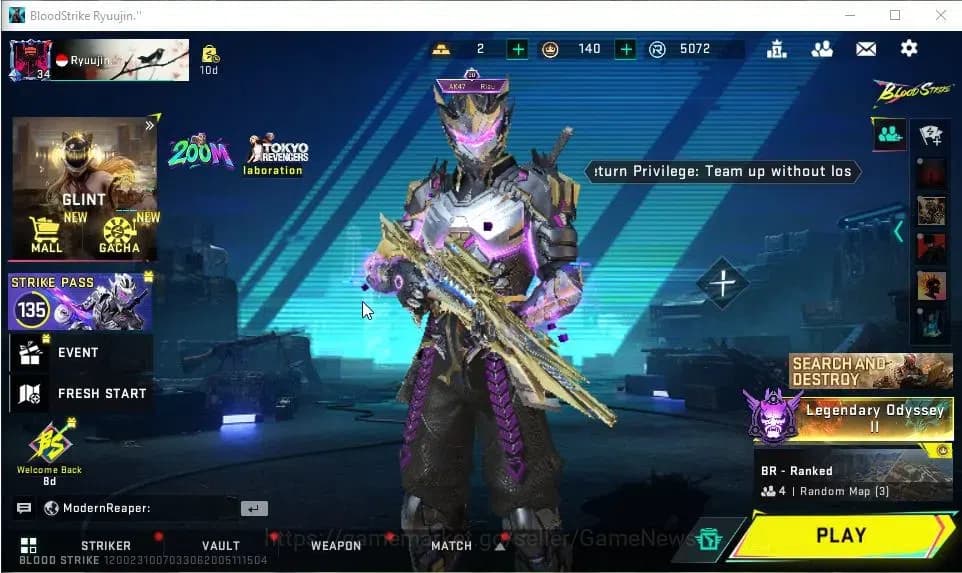 Blood Strike Accounts ASIA|ETERNAL AK47-Overload Lv3|8 ULTRA[ZERO,BLAST, image 1