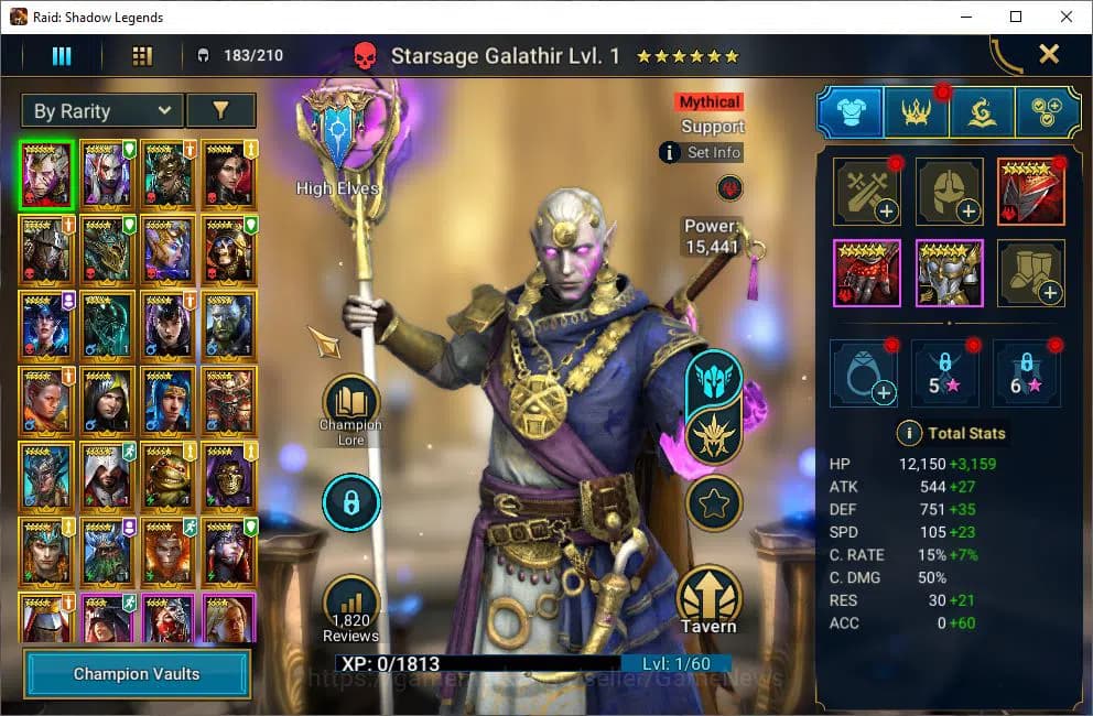 Raid: Shadow Legends Accounts Lv6 823K Power|3,6K Gems|1 Mythical(Galathir)|24 L image 3