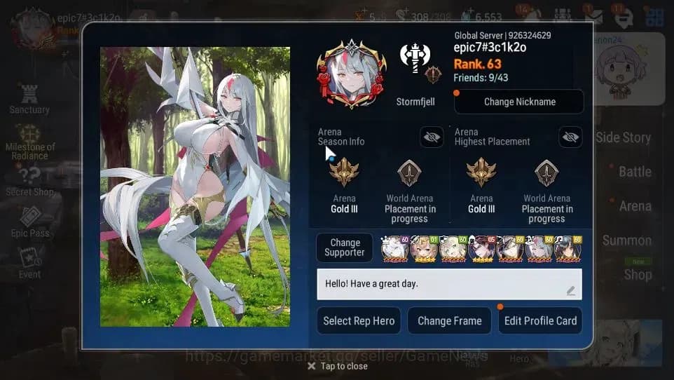 Epic Seven Accounts GLOBAL Unverif|New Era|10 ML(Salome,NM Luna,Ruele image 2
