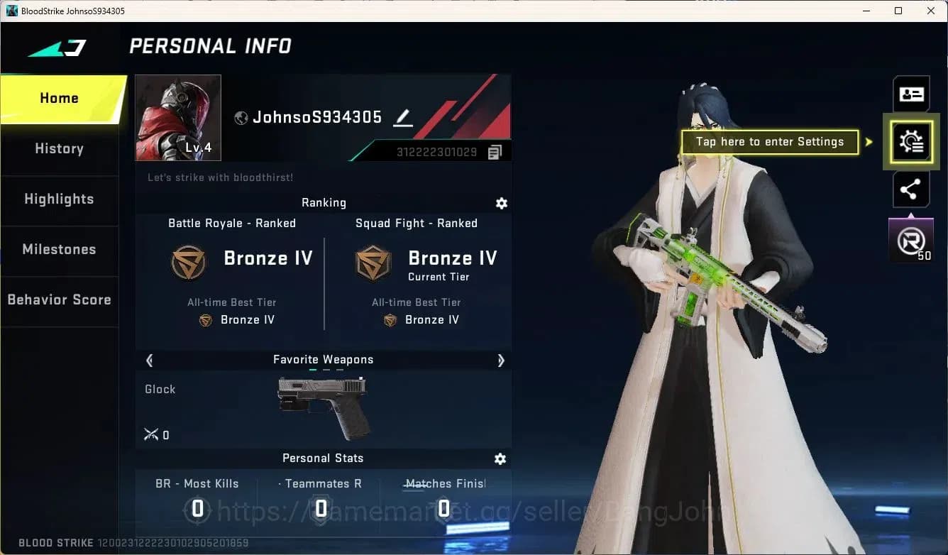Blood Strike Accounts ASIA | 1 BLEACH Striker: Byakuya Kuchiki|2 ULTRA S image 1
