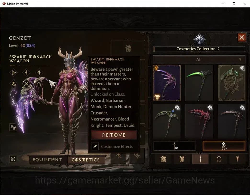 Diablo Immortal Accounts SEA - Izual|CS ON|Lv60(824)|Necromancer|CR 43K|Res image 10
