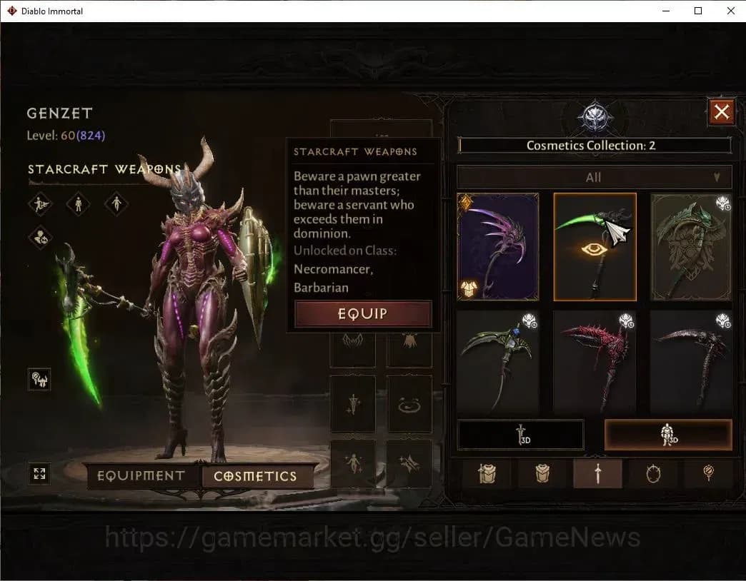 Diablo Immortal Accounts SEA - Izual|CS ON|Lv60(824)|Necromancer|CR 43K|Res image 11