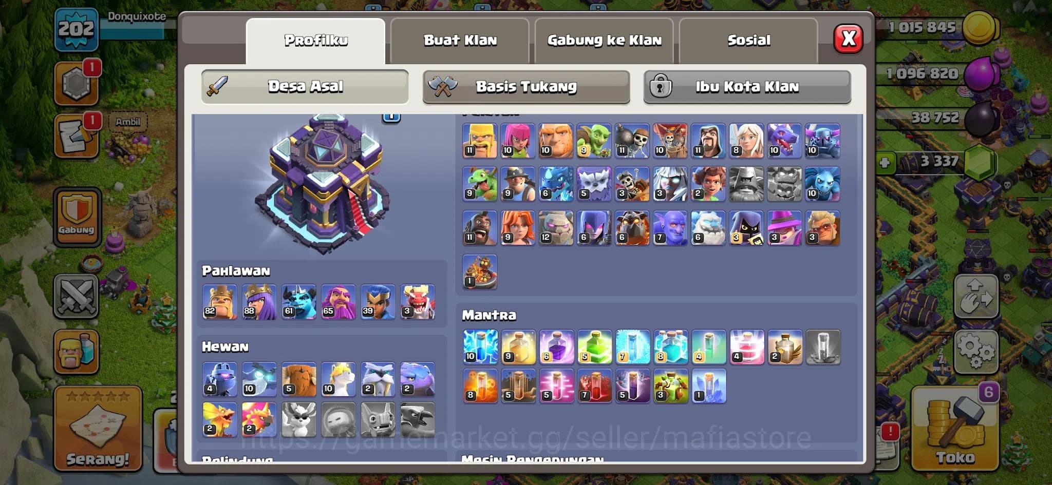 Clash of Clans Accounts TH15 Witch Global Rank 48! Lvl 202 with AQ88, BK82 image 2