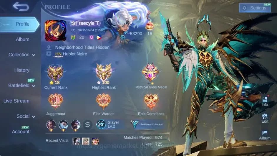 Mobile Legends: Bang Bang Accounts Global|Skin 72|Seasoned|KOF Karina|Prime Granger|C image 15