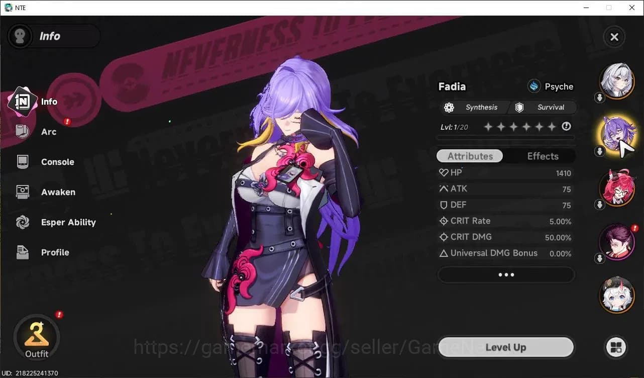 Neverness to Everness Accounts Global EU |HL 3| 4 SSR [Nanally A1,Sakiri,Jiuyuan, image 2