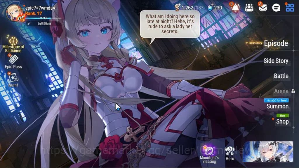 Epic Seven Accounts GLOBAL Unverif|New Era|2 ML(Top Model Luluca)+ Cha image 1