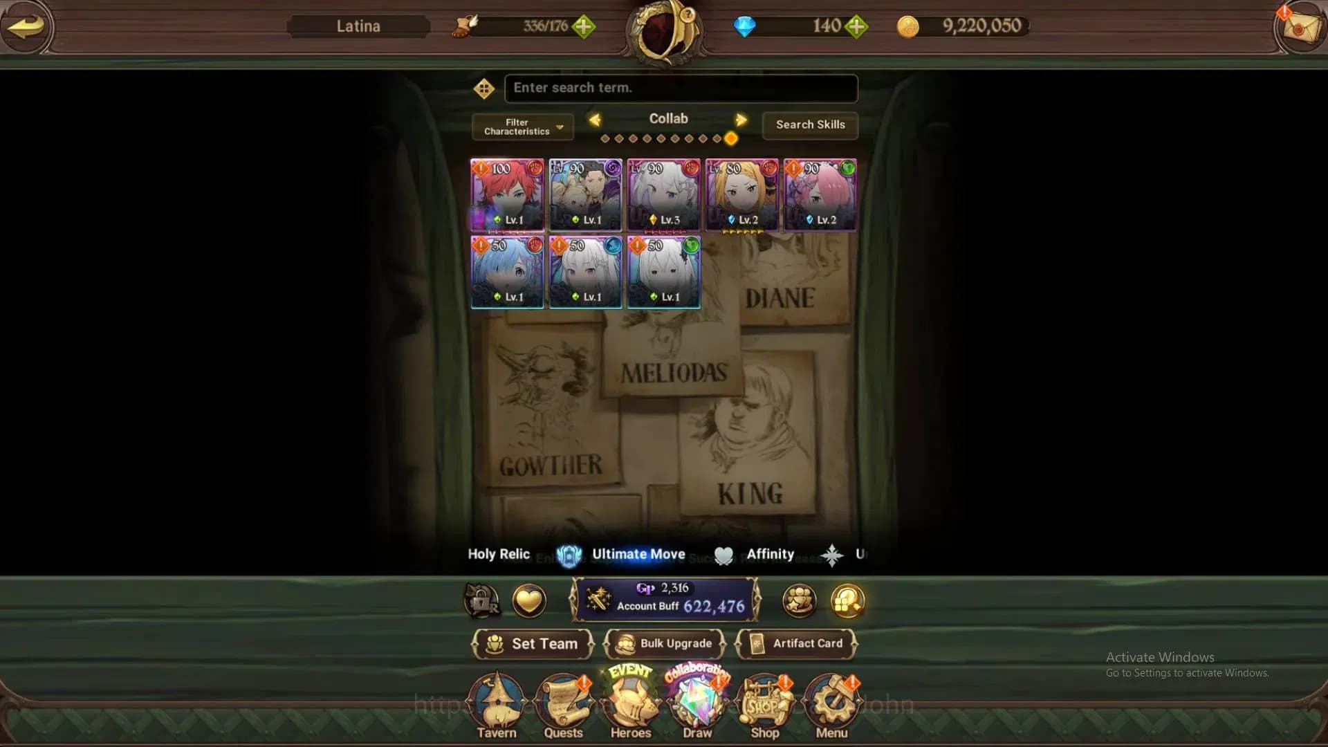 The Seven Deadly Sins: Grand Cross Accounts Asia |622k CC |140 DM|3LR+1UR+CollabReZero|Reinhar image 4