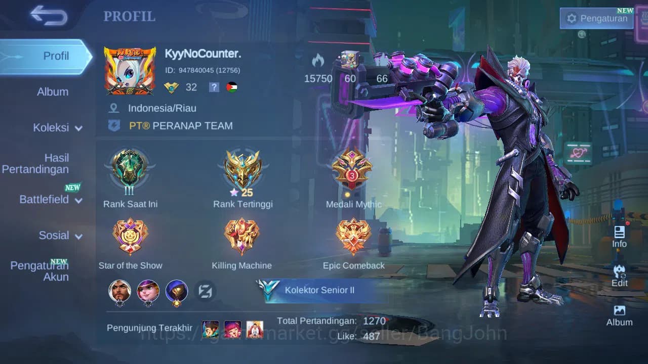 Mobile Legends: Bang Bang Accounts GLOBAL Hero 54 Skin 67 | CC Nata | Lightborn Aluca image 13