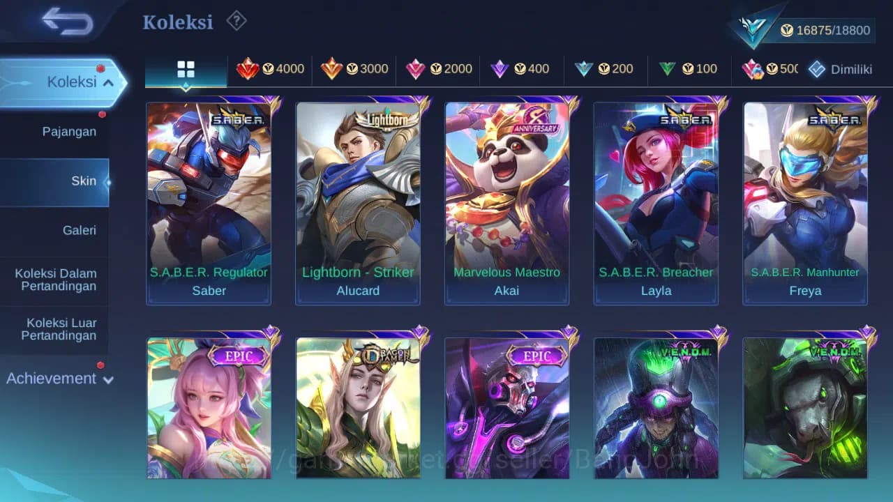 Mobile Legends: Bang Bang Accounts GLOBAL Hero 54 Skin 67 | CC Nata | Lightborn Aluca image 2