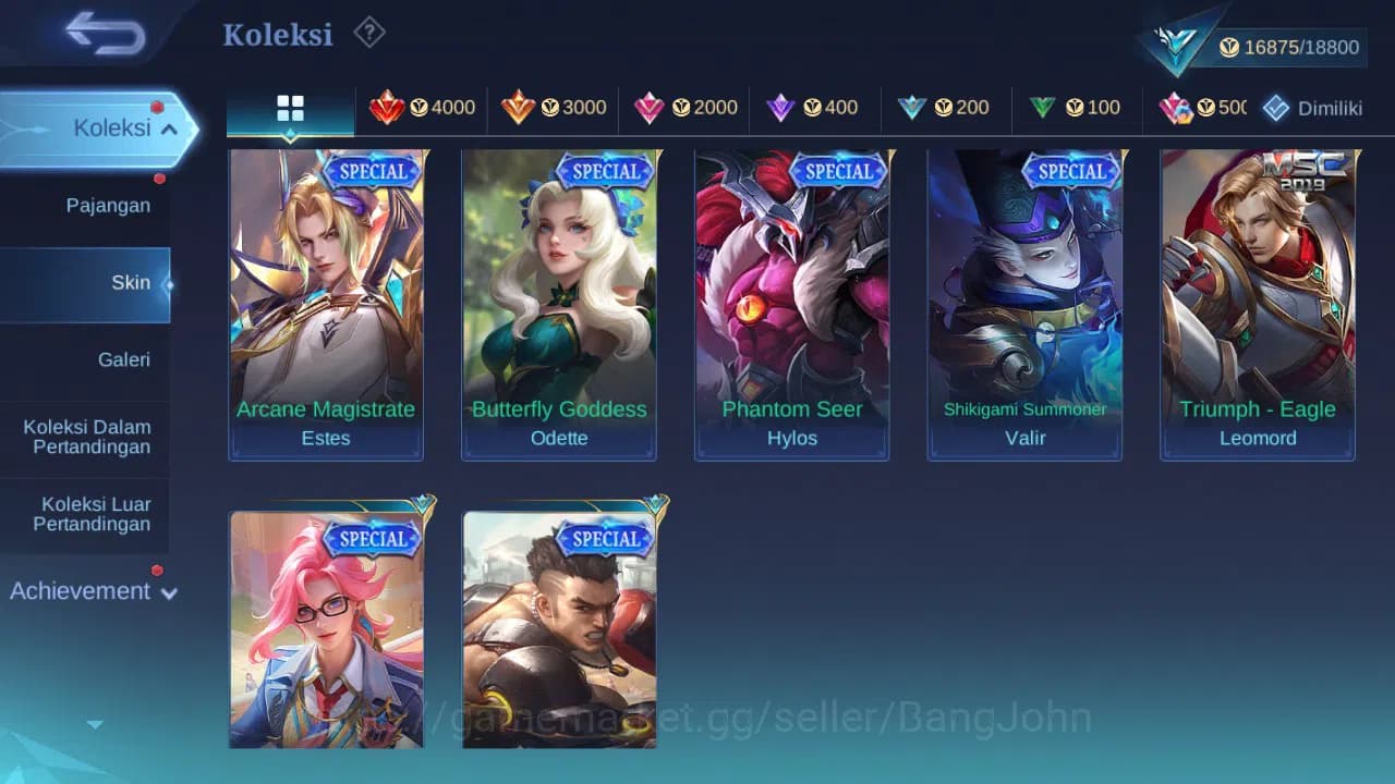Mobile Legends: Bang Bang Accounts GLOBAL Hero 54 Skin 67 | CC Nata | Lightborn Aluca image 6