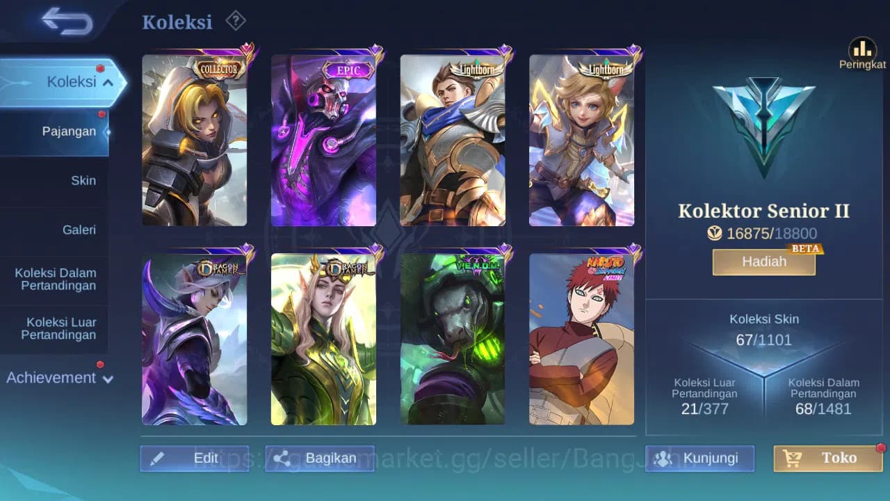 Mobile Legends: Bang Bang Accounts GLOBAL Hero 54 Skin 67 | CC Nata | Lightborn Aluca image 7