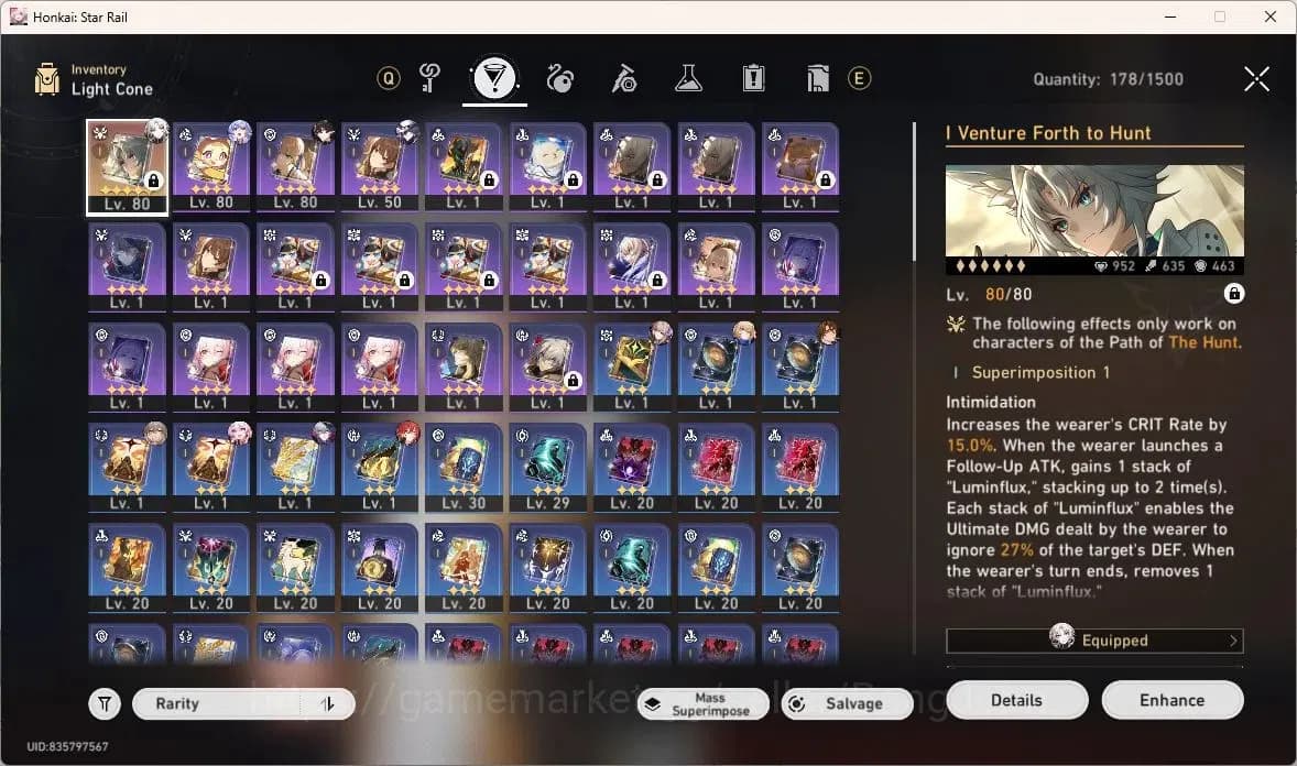 Honkai Star Rail Accounts ASIA | TL64 | 9 Limit | Dan Heng IL L80, Feixiao L image 12