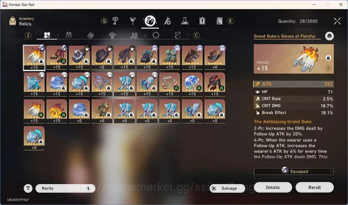 Honkai Star Rail Accounts ASIA | TL64 | 9 Limit | Dan Heng IL L80, Feixiao L image 13