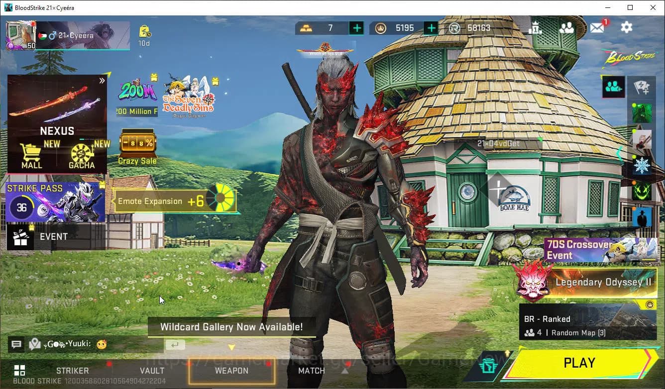 Blood Strike Accounts ASIA|EVO(FAL)+2 Mele(Scythe,Satrfall)+Colab 7DS(QB image 1