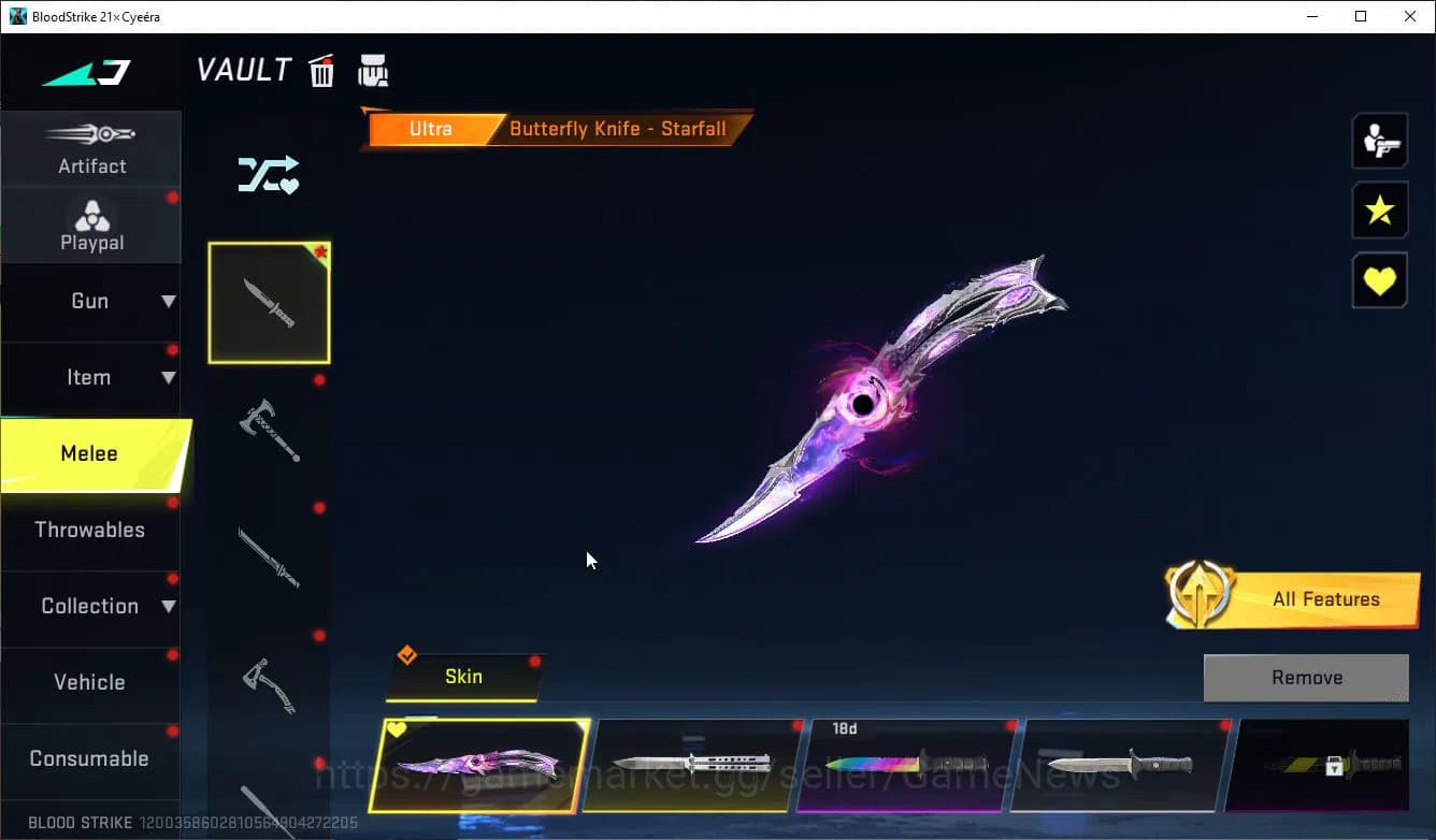 Blood Strike Accounts ASIA|EVO(FAL)+2 Mele(Scythe,Satrfall)+Colab 7DS(QB image 5