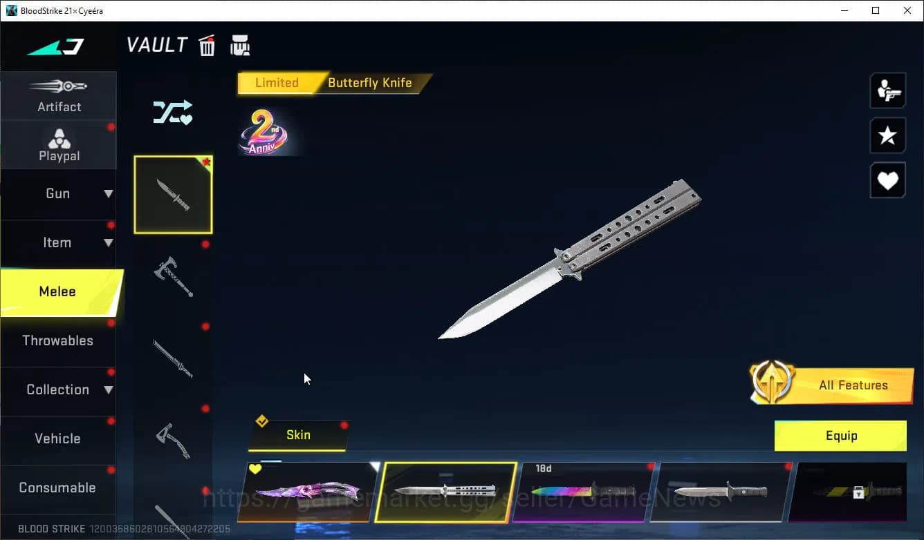 Blood Strike Accounts ASIA|EVO(FAL)+2 Mele(Scythe,Satrfall)+Colab 7DS(QB image 6