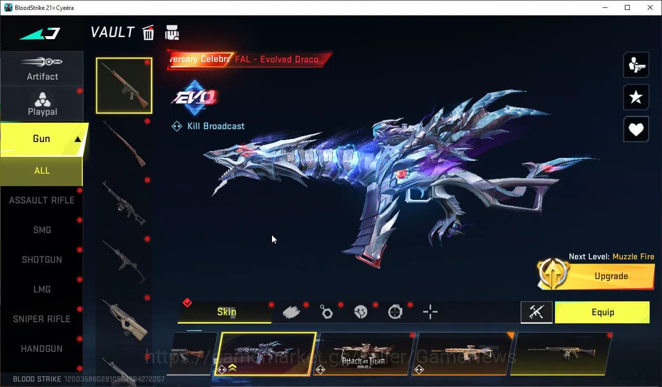 Blood Strike Accounts ASIA|EVO(FAL)+2 Mele(Scythe,Satrfall)+Colab 7DS(QB image 8