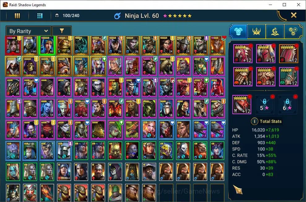 Raid: Shadow Legends Accounts Lv30 410K Power|1 Mythic(Nell Blackteeth)|18 Legen image 2