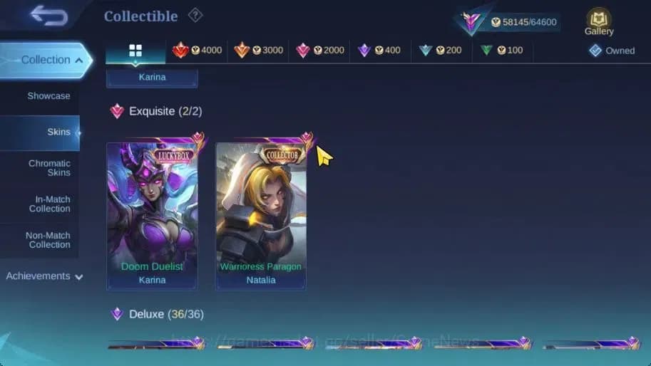 Mobile Legends: Bang Bang Accounts Hero 132|Skin 256|High Glory 57|KOF Karina, LBox K image 7