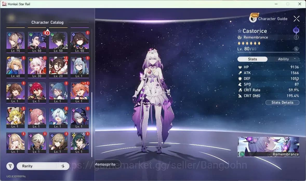 Honkai Star Rail Accounts ASIA | TL 70 | 10 LIMIT | THE HERTA | CASTORICE | image 2