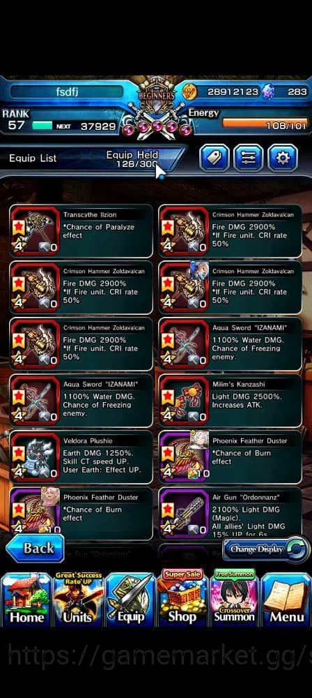 Grand Summoners Accounts Global|Rank 57|283 cc|11 Ascend+6 TW|[S Chloe,Momo image 11