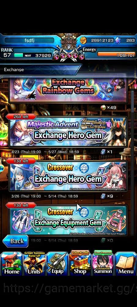 Grand Summoners Accounts Global|Rank 57|283 cc|11 Ascend+6 TW|[S Chloe,Momo image 13