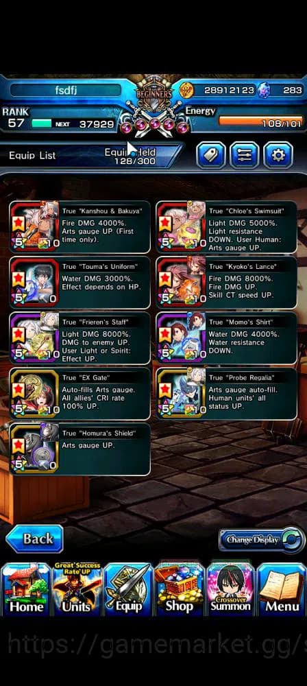 Grand Summoners Accounts Global|Rank 57|283 cc|11 Ascend+6 TW|[S Chloe,Momo image 15
