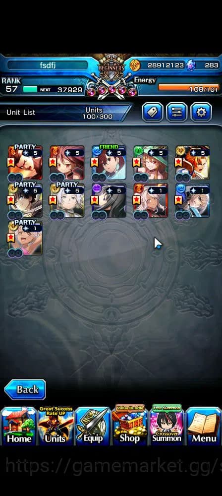 Grand Summoners Accounts Global|Rank 57|283 cc|11 Ascend+6 TW|[S Chloe,Momo image 17