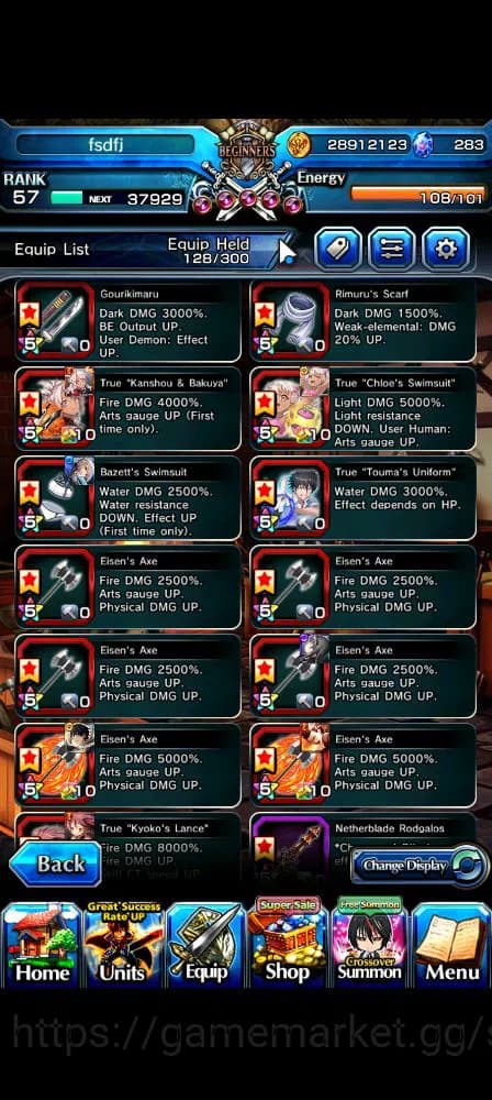Grand Summoners Accounts Global|Rank 57|283 cc|11 Ascend+6 TW|[S Chloe,Momo image 5