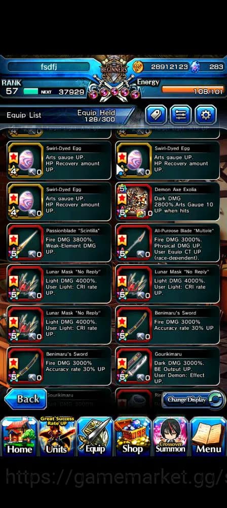 Grand Summoners Accounts Global|Rank 57|283 cc|11 Ascend+6 TW|[S Chloe,Momo image 6