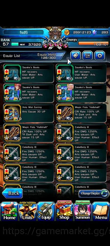 Grand Summoners Accounts Global|Rank 57|283 cc|11 Ascend+6 TW|[S Chloe,Momo image 8