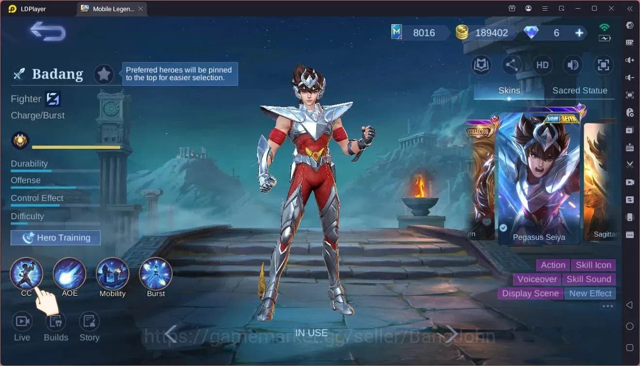 Mobile Legends: Bang Bang Accounts Global|Hero132|Skin 237|Prime Granger|KOF Karina|C image 2