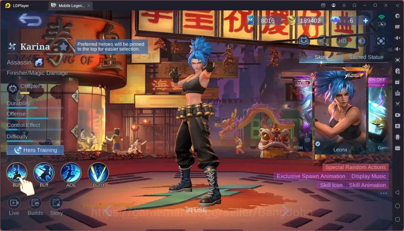 Mobile Legends: Bang Bang Accounts Global|Hero132|Skin 237|Prime Granger|KOF Karina|C image 8