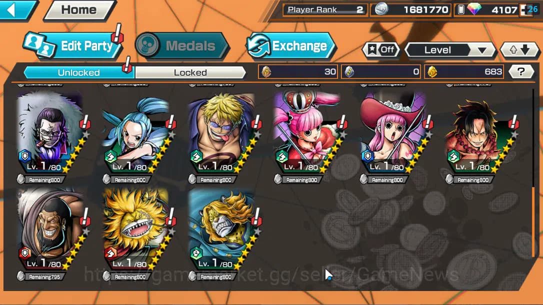 One Piece Bounty Rush Accounts Global|Android Only|Ready Gacha|RainbowDiamond 410 image 5